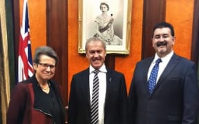 Clerk of the House, Mary Harris and the Speaker with David Wilson, the newly appointed Clerk of the House.