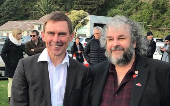 Andy Foster with Sir Peter Jackson at Mr Foster's mayoral campaign launch.