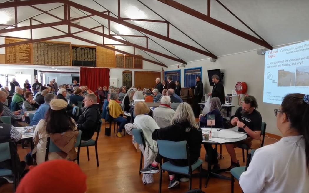 A meeting on managed retreat in Raumati.