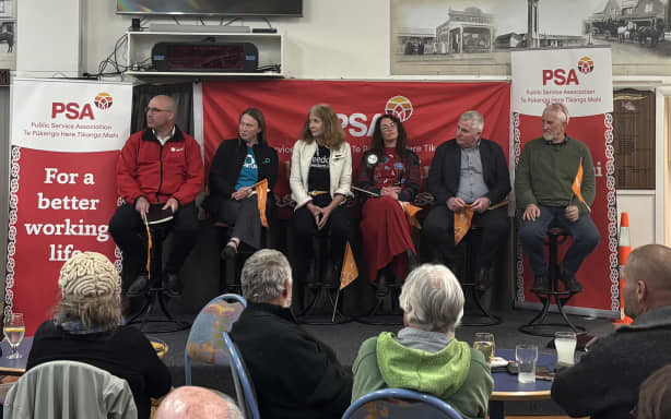 Some of the West Coast Tasman candidates at a PSA Union debate in Motueka,