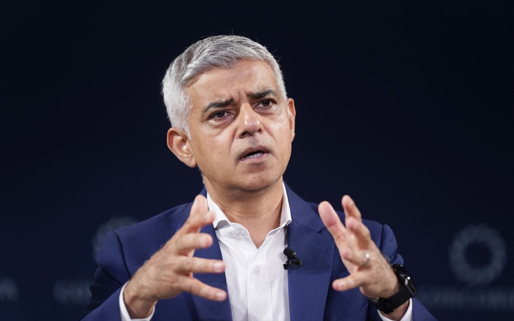 London mayor Sadiq Khan speaking in New York on 25 September, 2024.