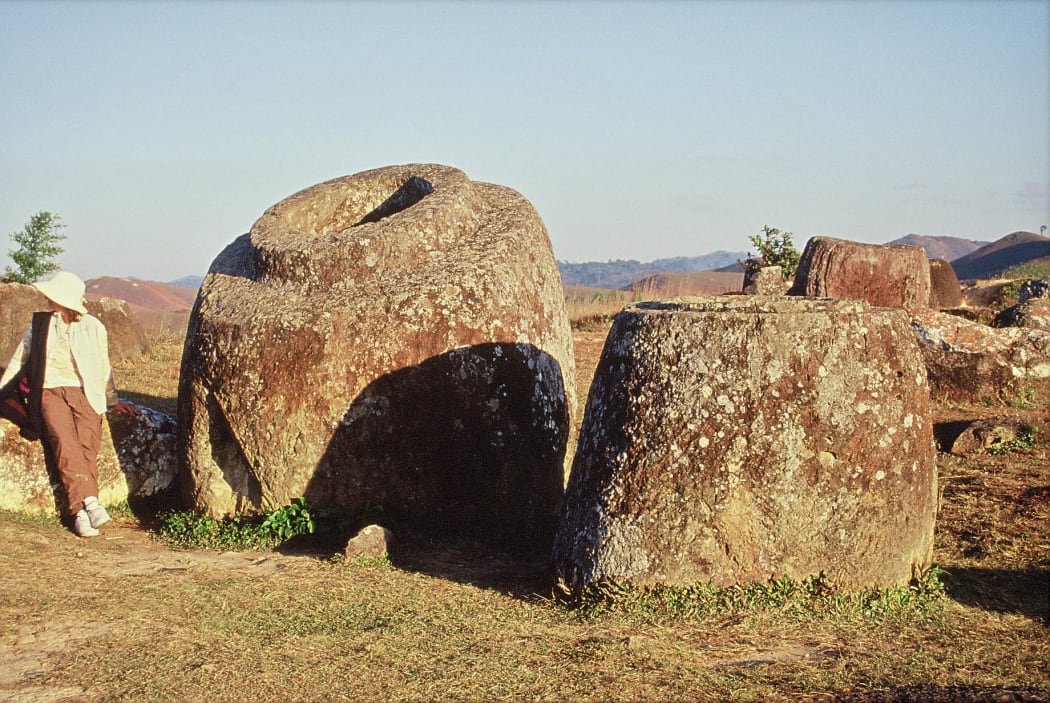 Bob Marriott and his wife Linda (as seen here) visited the Plain of Jars, Laos, in 2003