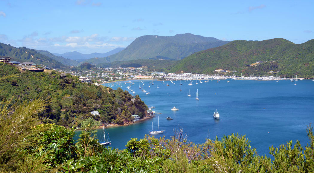 Boats in the harbour in Waikawa Bay, Marlborough Sounds
