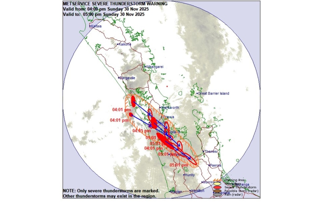 Weather data from MetService on 30 November 2025.