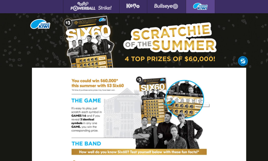 Popular Kiwi band Six60 have been criticised over their association with Lotto promotional material.