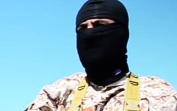 An image from a video purportedly showing the execution of Ethiopian Christians in Libya.