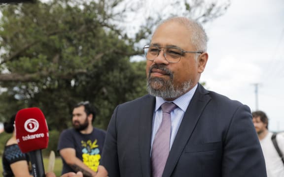 Labour's Peeni Henare at Rātana celebrations on 24 January 2024.