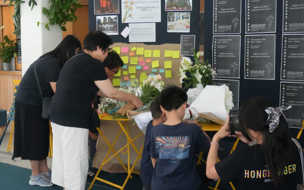 Vigil in Auckland for the fire in Tai Po, HK. Photo taken on 6 Dec 2025.