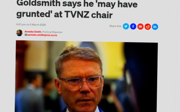 RNZ headlines the broadcasting minister's response in the House.