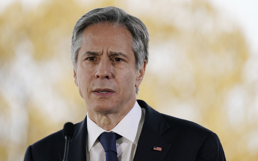 (FILES) In this file photo taken on April 19, 2021 US Secretary of State Antony Blinken.