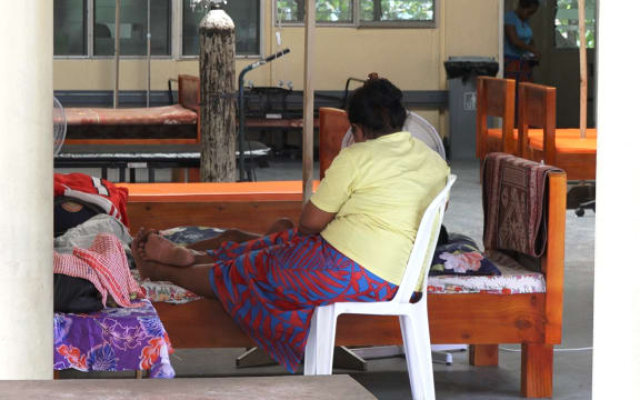 Some of the sick at a measles clinic.