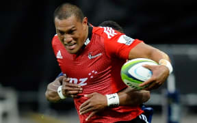 The Crusaders Robbie Fruean on the charge.