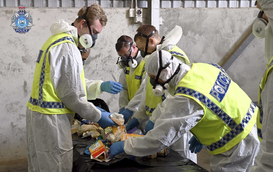 Police searching through rubbish collected during their search for four-year-old Cleo Smith.