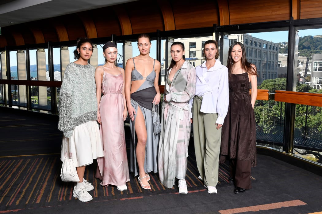 Taylor Pumphrey (far right) with her collection 'Tangible'