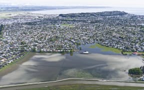 Flooded land in Napier in November 2020 - now proposed for housing