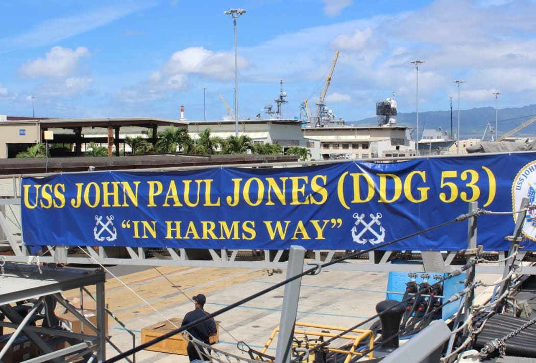 USS John Paul Jones is filled with young men and woman serving under the motto "In Harm's Way".