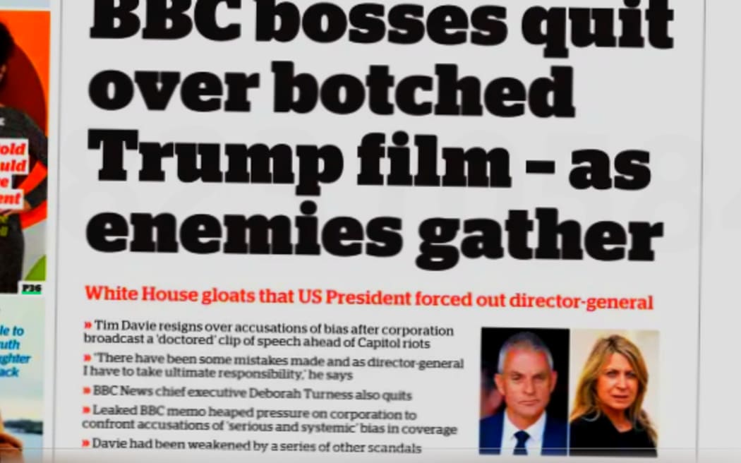 The UK's i paper reporting the fallout from the resignation of two top executives.