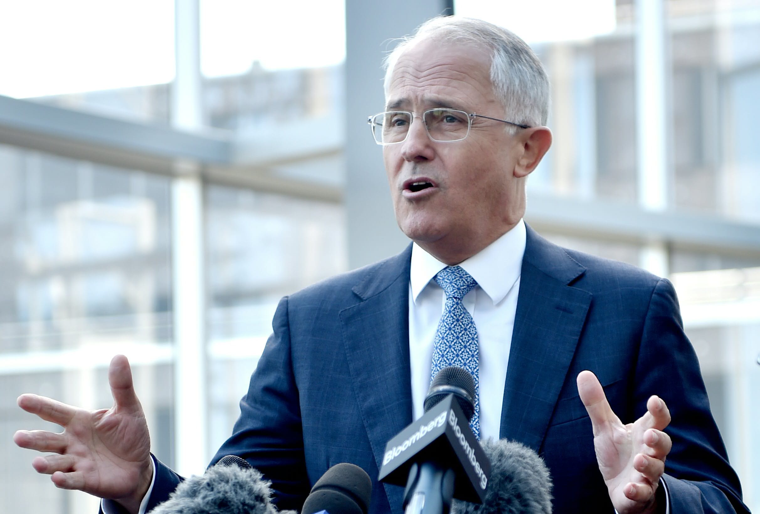 Australian Prime Minister Malcolm Turnbull speaks to reporters on 23 March in Sydney.
