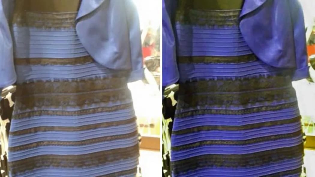 #TheDress that broke the internet: The original snapshot, left, which sparked the debate and a "Photoshopped" version more representative of its true colour.