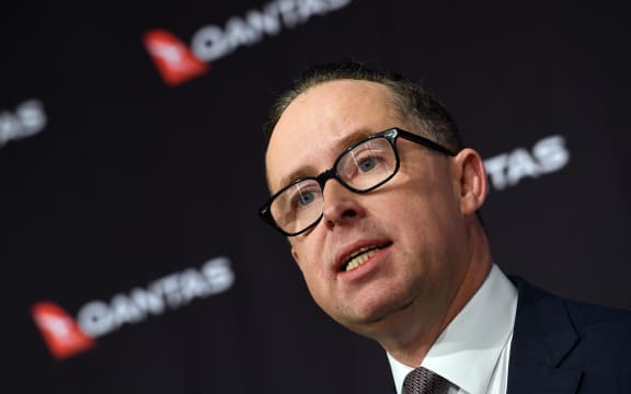 Qantas chief executive officer Alan Joyce speaks during a press conference in Sydney on August 25, 2017