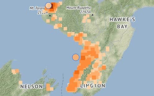 Earthquake North Island - Wellington, New Plymouth