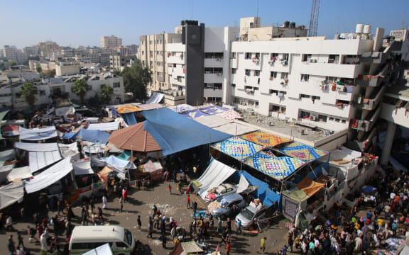 The compound of Al-Shifa hospital in Gaza City on 7 November 2023, amid the ongoing battles between Israel and Palestinian group Hamas.
