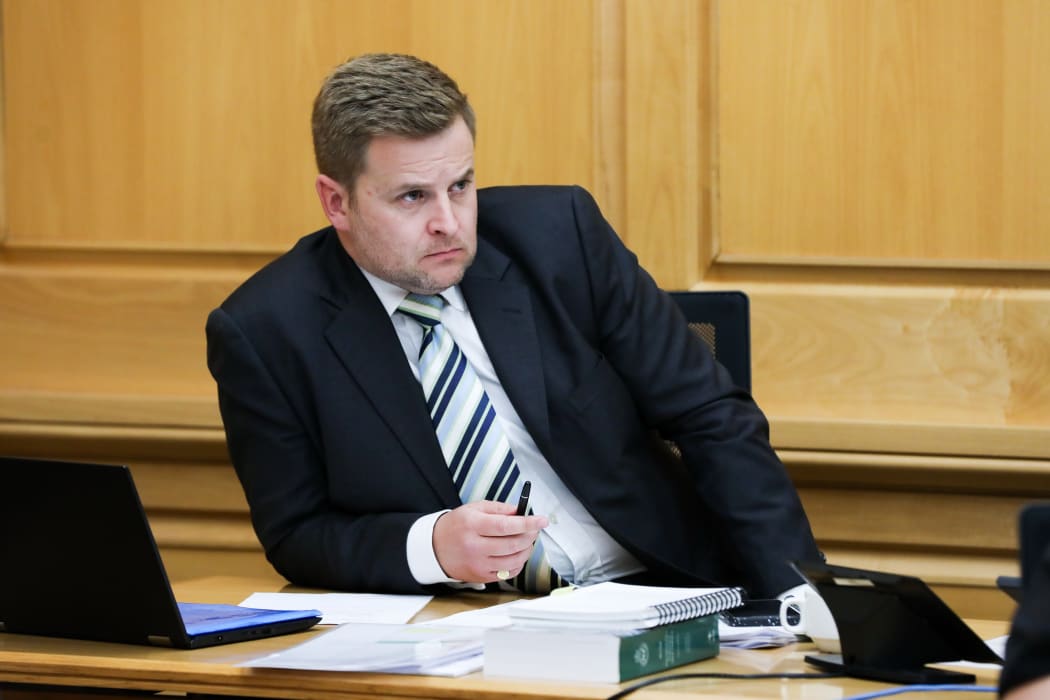 Assistant clerk James Picker clerking the Officers of Parliament Committee