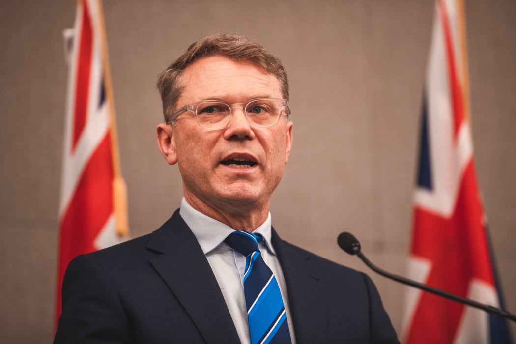 National's finance spokesperson Paul Goldsmith at the announcement of the party's economic and tax policy.