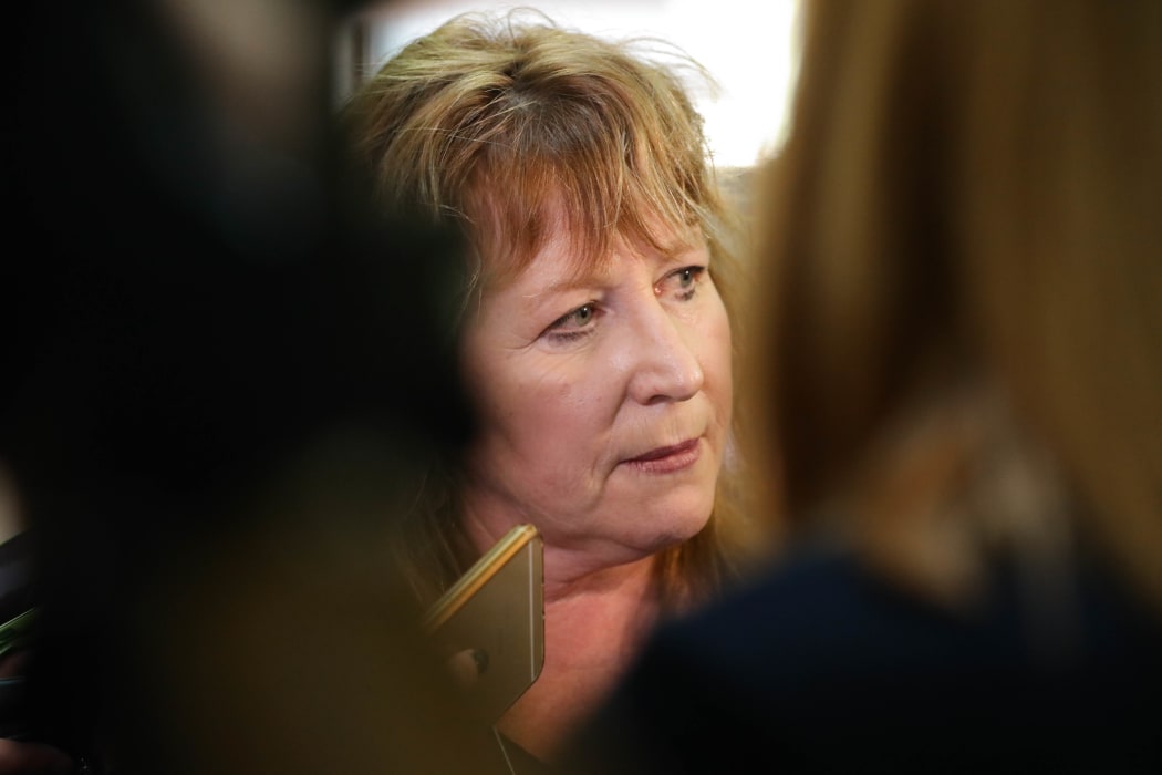 Minister for Broadcasting, Clare Curran answers questions from journalists