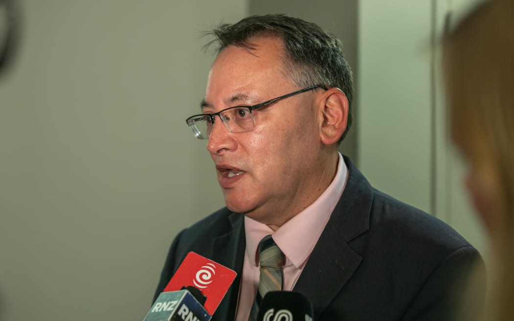 Dr Shane Reti fronts to the media following the health annual review hearing