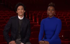 John Cho and Issa Rae announcing the 92nd Academy Awards nominations.