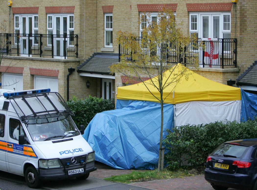 British police guarding Alexander Litvinenko's north London home after the poisoning.