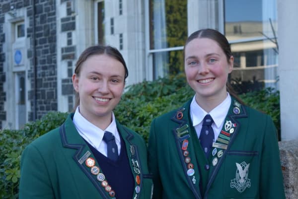 Columba College arts prefects and choir members Sophie Canton and Imogen Harrison