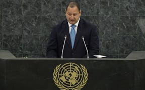 King Tupou VI of Tonga speaks at the 68th United Nations General Assembly in September 2013 in New York.