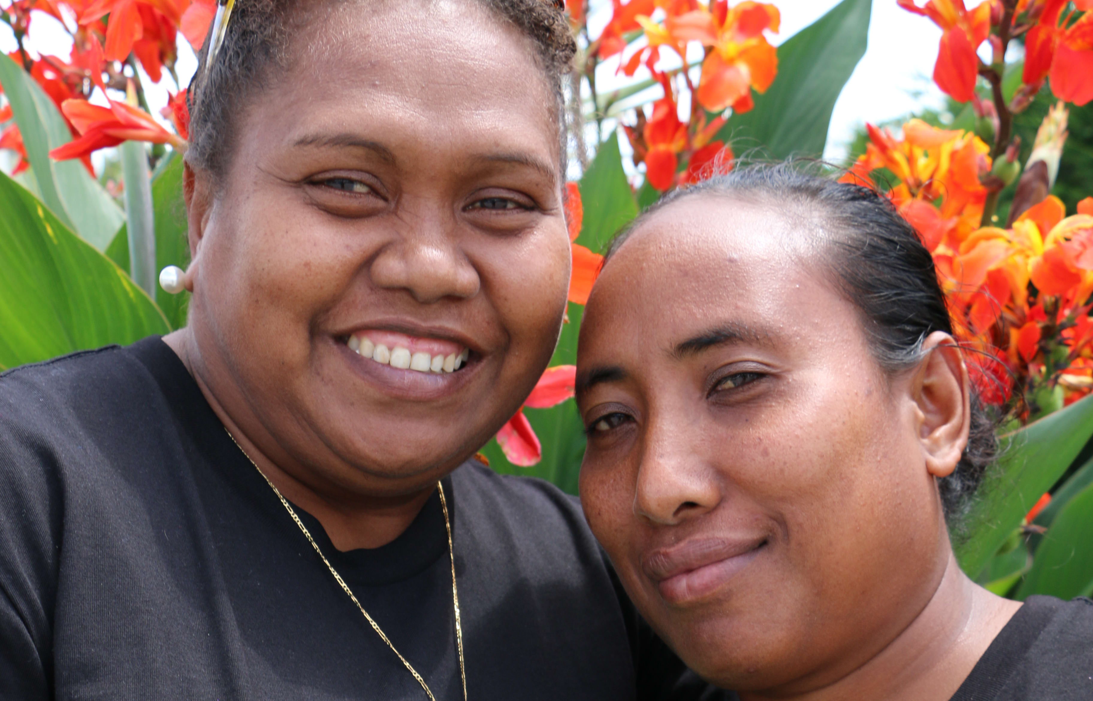 Roselyn Givi and Janet Meimana, RSE workers from the Solomon Islands.