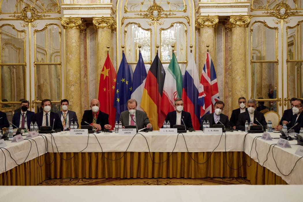 EU delegation representatives attending a meeting of the joint commission on negotiations aimed at reviving the Iran nuclear deal in Vienna, Austria on 27 December, 2021.