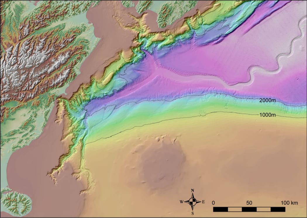 Map of east coast canyon system