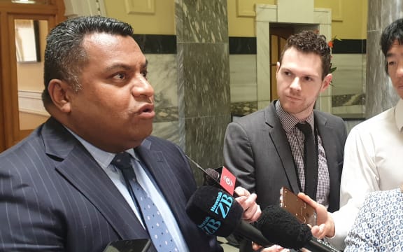 Broadcasting Minister Kris Faafoi talks to media about the media.