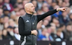 Erik ten Hag gestures during Manchester United's Premier League match against West Ham on October 27. Ten Hag has since been sacked as Man United manager.