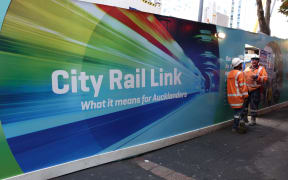 A sign on Victoria Street, Auckland, where work on the City Rail Link project is already under way.