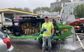 Harlem Mckenzie's firm has been pumping at the location for three days, after two floors of underground carparks had been completely submerged.