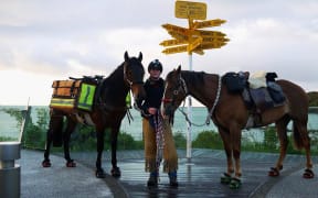 Louise McNutt sets off on her journey.