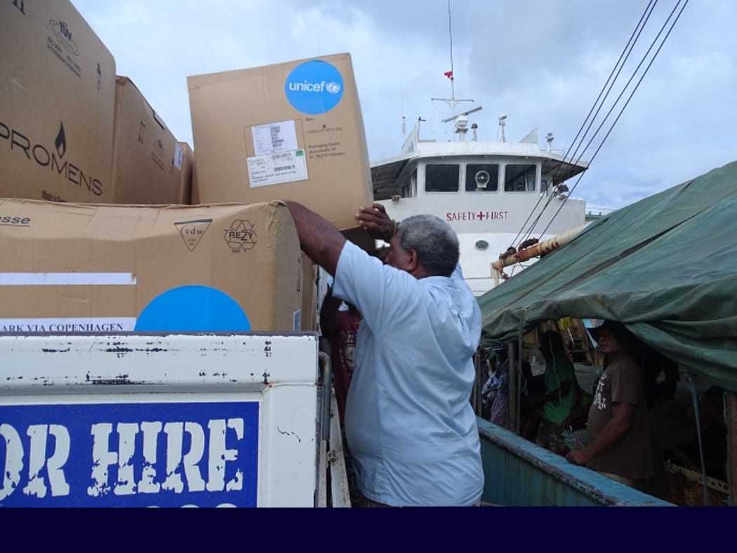 Supplies including 3,000 pieces of hand washing soaps, 5,000 water containers, and 12 tents and tarpaulins for schools have been provided by UNICEF following a 7.8 magnitude earthquake in December 2016.