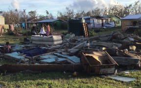 Devastation from TC Harold at Bouwaqa Village, Vatulele, Fiji.