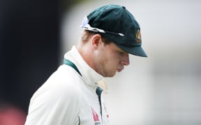 Plenty to think about for Australian captain Steve Smith as he heads to afternoon tea on Day 4 of the 2nd test match. New Zealand Black Caps v Australia. Hagley Oval in Christchurch, New Zealand. Tuesday 23 February 2016. Copyright photo: Andrew Cornaga / www.photosport.nz