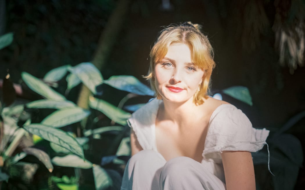 Mim Jensen in the Christchurch Botanical Gardens' glasshouse.