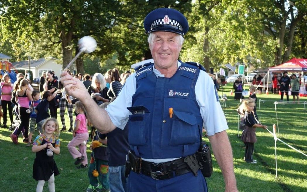Constable John O'Donovan gets into the swing of things