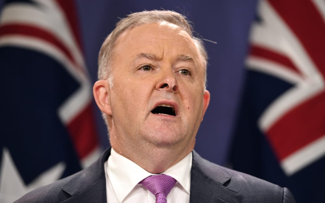Australia's Labor party leader Anthony Albanese speaks at press conference in Sydney on 27 May 2019.