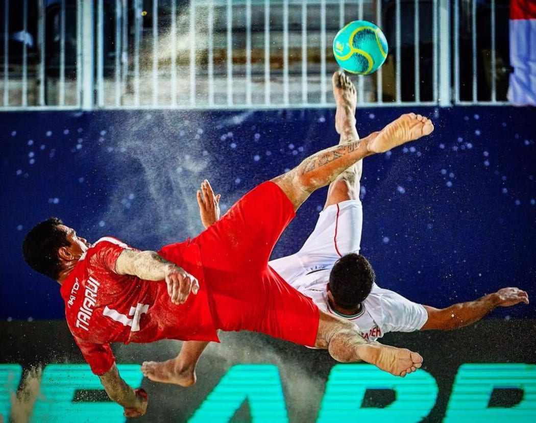Heimanu Taiarui in action for Tahiti.