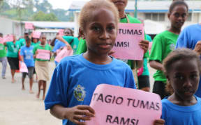 Solomon Islanders during the farewell RAMSI parade.